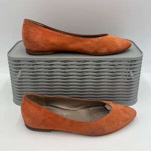 AGL Orange Suede Almond Ballet Flats Black Size 37 US 7 Attilio Giusti Leombruni